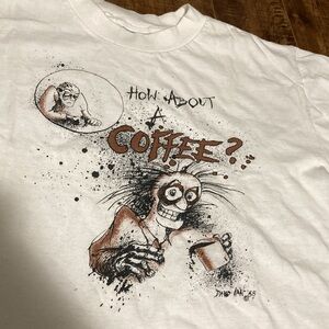 Vintage 1988 How About A Coffee David Ian T Shirt Single Stitch Made in Canada